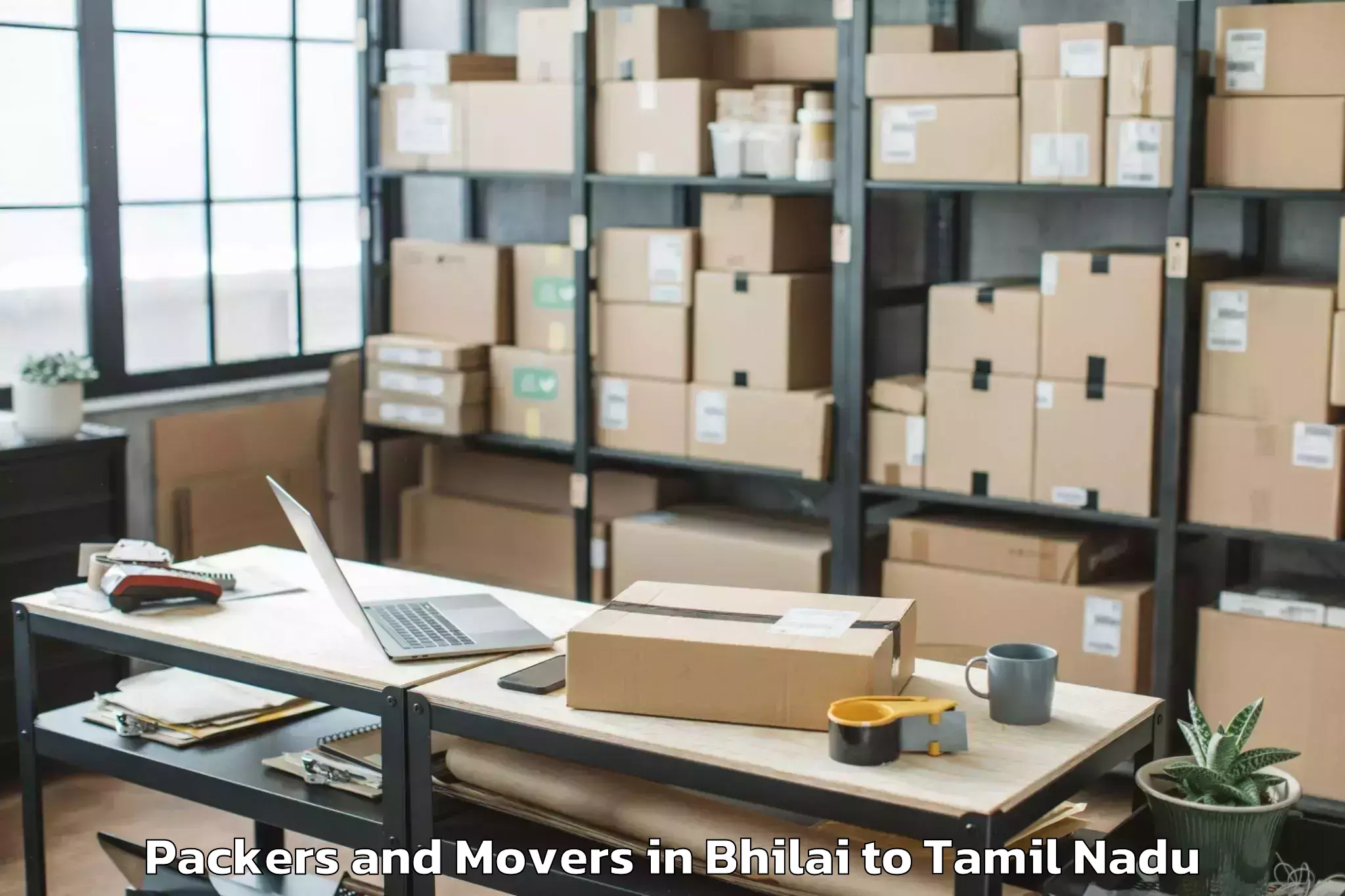 Reliable Bhilai to Ettayapuram Packers And Movers